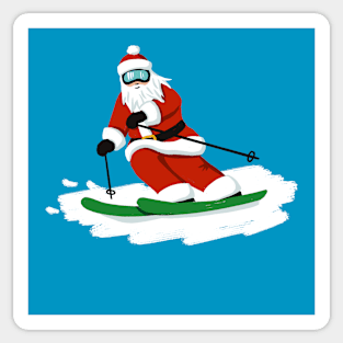 Skiing Santa Sticker